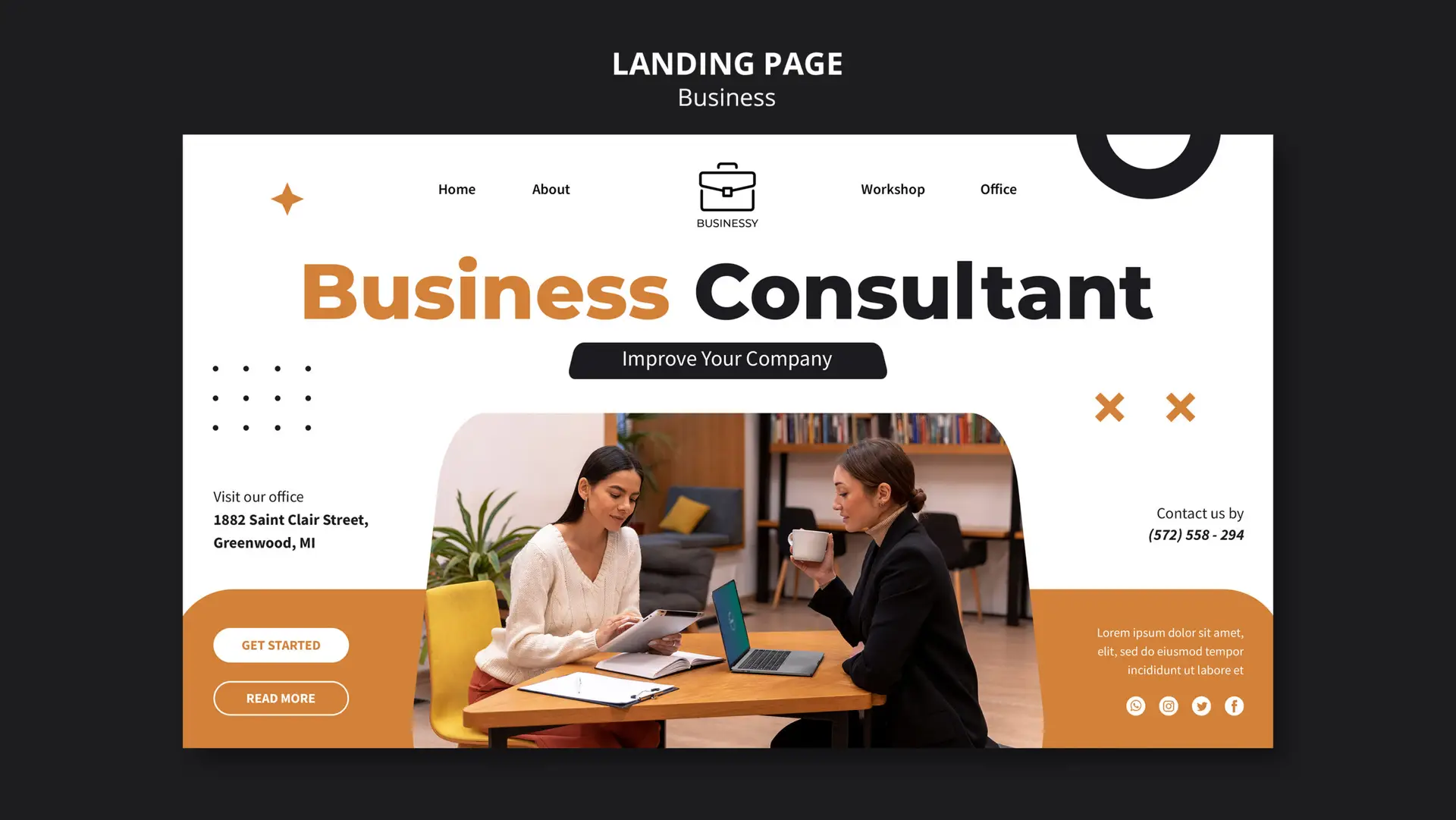 landing page business consultant