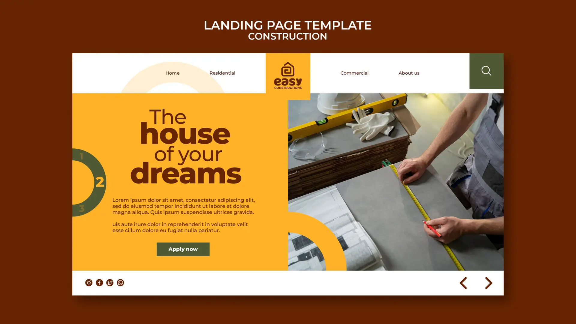 Site vitrine construction