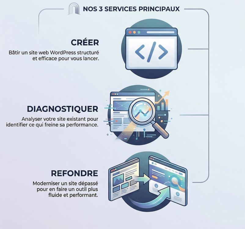 Illustration Création de site vitrine Refonte de site web