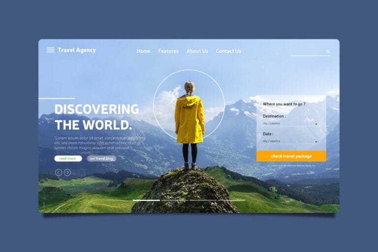 page d'accueil de site vitrine